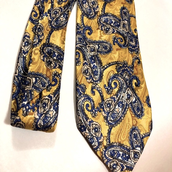 Robert Talbott /Seven Fold Tie - Blue/Gold - Picture 1 of 8